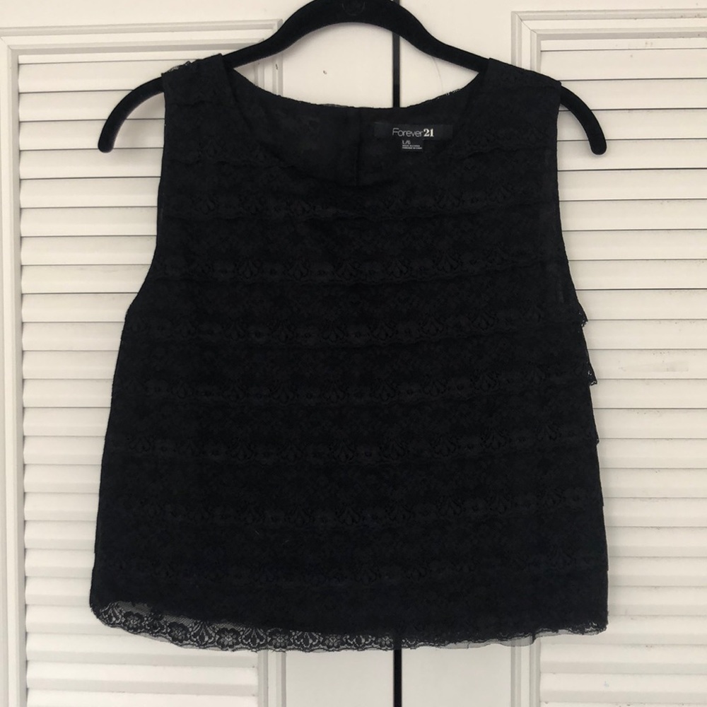 Black Lace Crop top